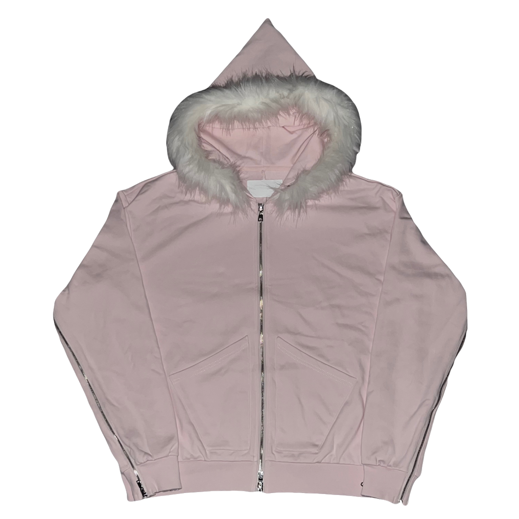 Pink Detachable Fur Hoodie